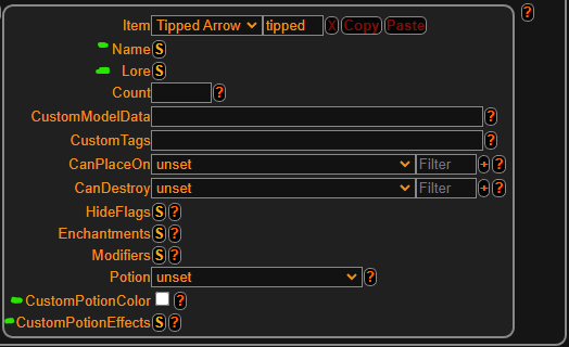 Filtr tipped Minecraft